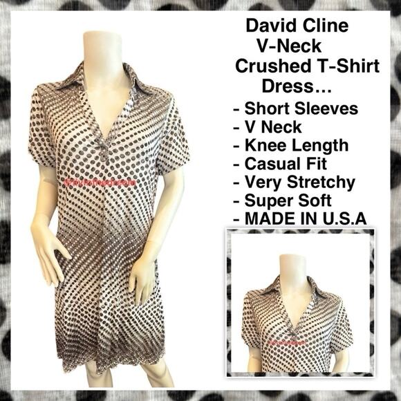 NWT David Cline V-Neck Short Sleeve T-Shirt Dress SZ Small $119 - Picture 1 of 16
